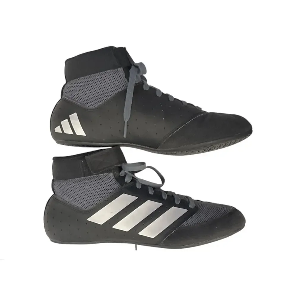 Adidas Mat Hog 2.0 Wrestling Shoes Black Gray White FZ5391 Size 7